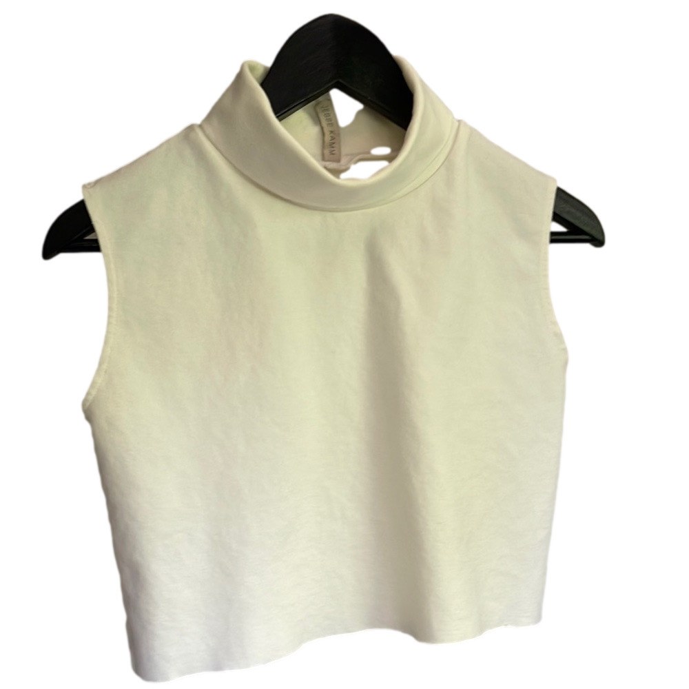 Jesse Kamm Cream Sleeveless Crop Tank Top - Picture 4 of 11